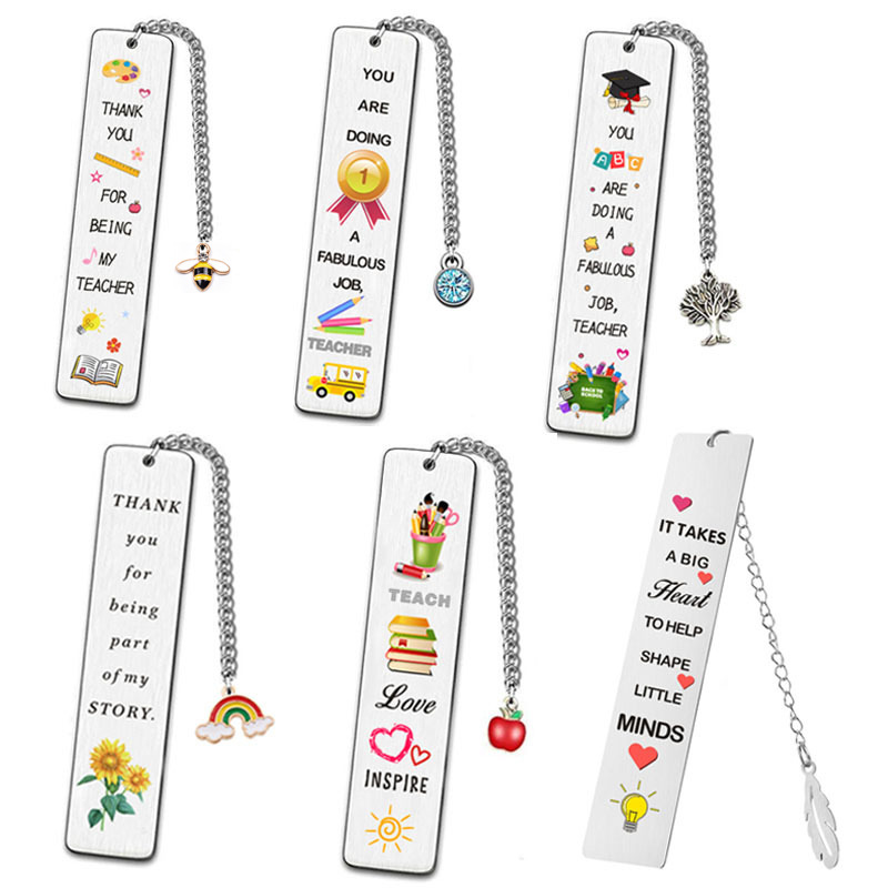 Cross-border new color-printed stainless steel bookmarks for…