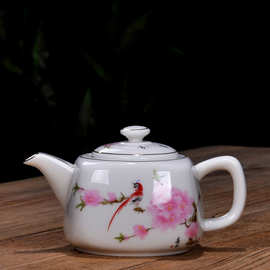 400ml四方型陶瓷单壶功夫茶具小茶壶带过滤网泡茶壶中式家用小壶