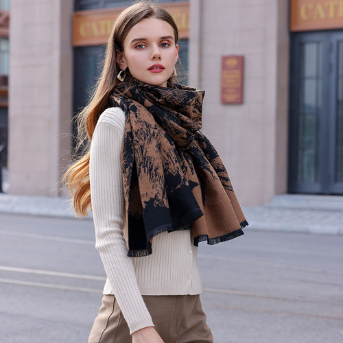 Scarf Women's Winter  New Imitation Cashmere Student Warm Scarf Fashion Versatile Shawl Outerwear Wholesale