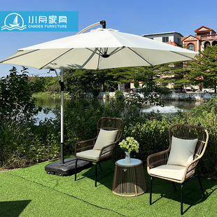 Outdoor Garden Courtyard Rattan Chairs Outdoor Living Room Cafe Bar Hotel Coffee Table Rattan Table and Chair Furniture