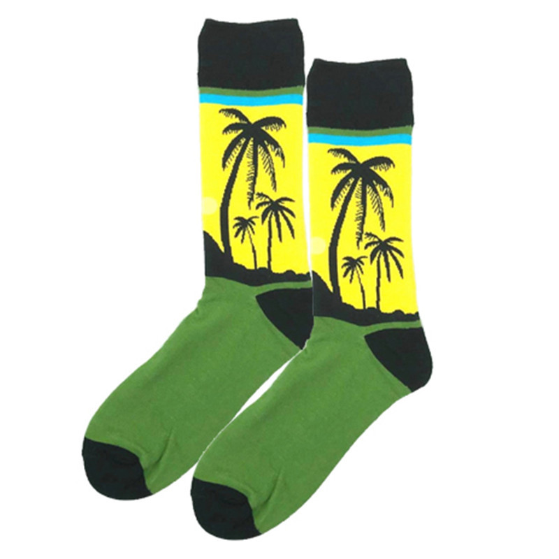 Popular Primavera, Otoño e Invierno moda media pantorrilla jacquard calcetines moda dibujos animados animal comida geométrica rayas fabricante