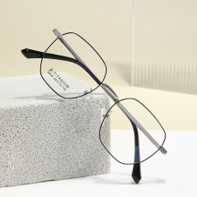 超轻金属复古多边形近视眼镜框女批发丹阳眼镜高级感镜框大脸显瘦