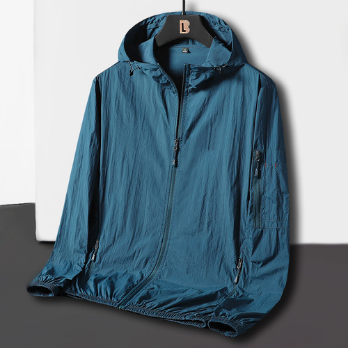 Men's Summer and Autumn New Arrival Solid Color Sun Protective Jacket Outdoor Fishing Windbreaker Outerwear Casual Sport Caped Quick-Drying Sun Protection Coat
