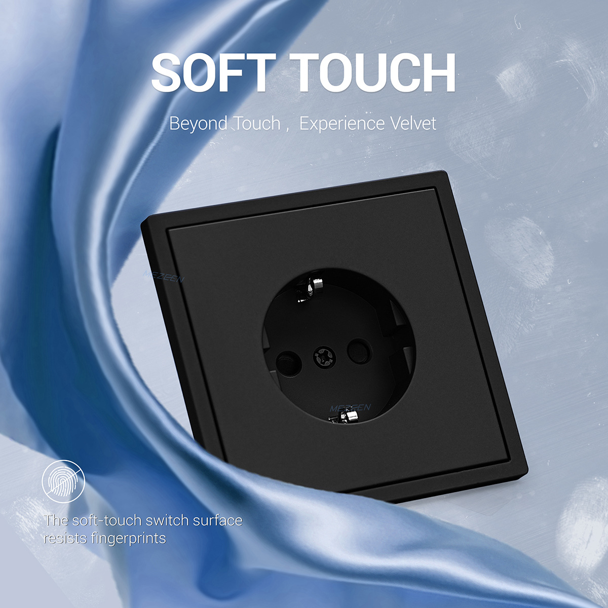 黑色肤感欧标开关欧规插座德插 schuko socket розе́тка