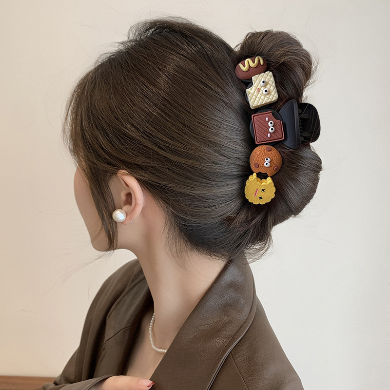 Acrílico grande, pinza de amor, pinza para el cabello, parte posterior de la cabeza femenina, pinza de tiburón, horquilla, pinza para el cabello, tocado, primavera y verano