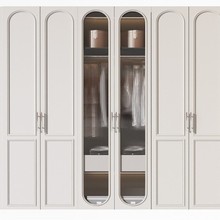 全屋定制家具工厂直销绿色米色储物轻奢家用衣柜外贸板式轻奢衣柜