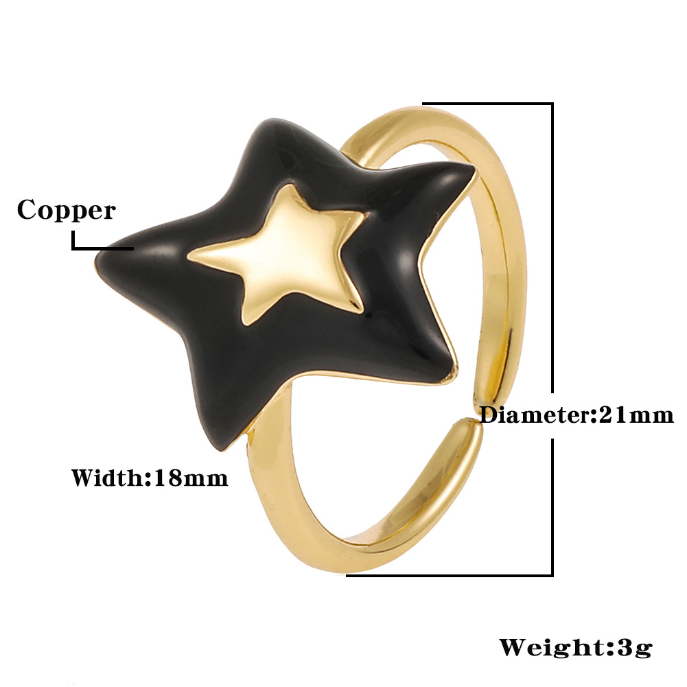 Fashion Star Copper Open Ring Plating Copper Rings