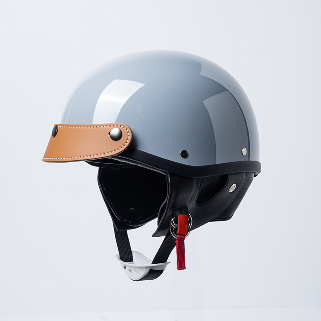 Motosiklet kaskı (dəbilqə) — Motuoche Helmet Summer Women's - leather-brim-blue-m