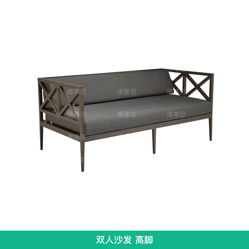 Sofá de exterior para ocio, terraza de villa, protección solar e impermeable, conjunto de muebles de jardín de aleación de aluminio sencillo para exteriores. image 10