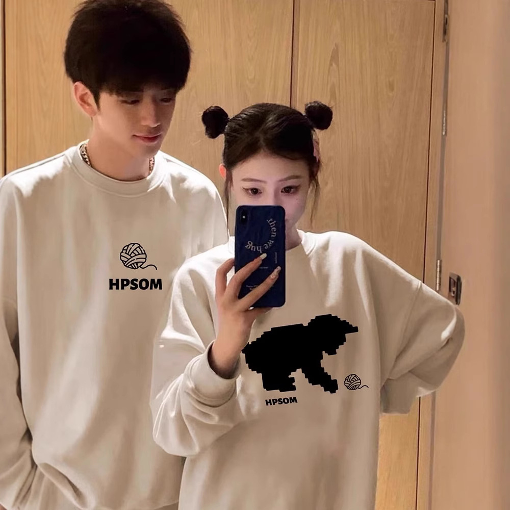 다른 연인 복장 2024 새로운 가을과 겨울 승무원 목 MEOW MI 엠보싱 세트 틈새 하이 엔드 외부 세트