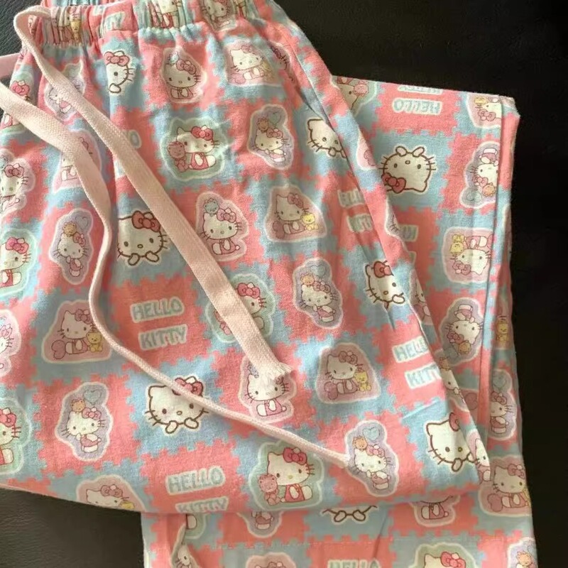 Clearance Sale ~ Limited Stock Hello Kitty Cute Women's Soft Casual Loose Long Pants Home Pants