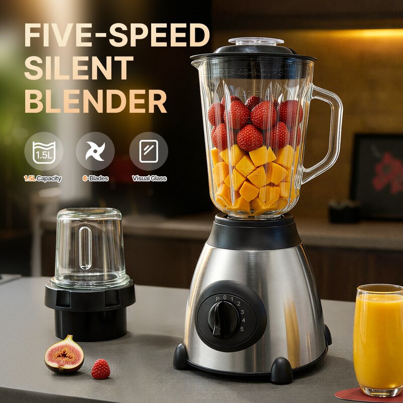 Cross-Border Popular English Juicer Y66 Food Processor Blender Glass Cup Food Mixer Two-In-One Health Appliance
