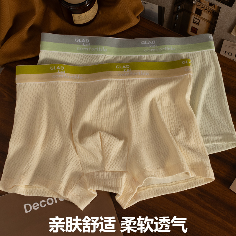 Pantalones interiores para hombres, pantalones antibacterianos para hombres, pantalones cortos de ángulo plano para hombres, tendencia de cabeza.