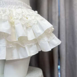 甜美辣妹白色高腰显瘦蓬蓬裙蕾丝小个子防走光2025新款半身蛋糕裙