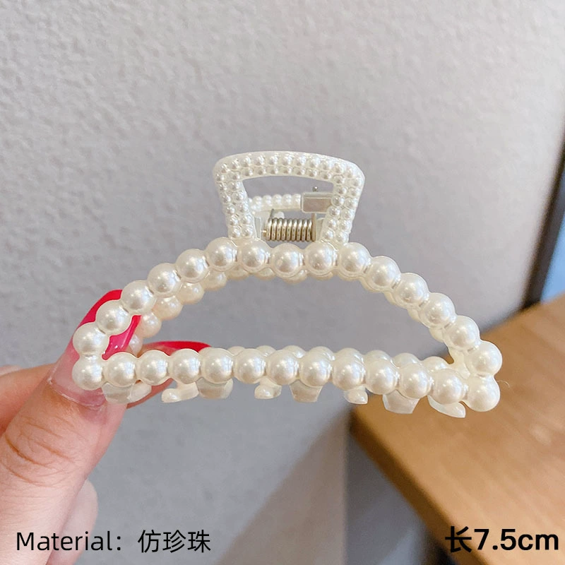 Заколка для волос краб стиль Корея, крупная прическа, элегантный сплав и бусины