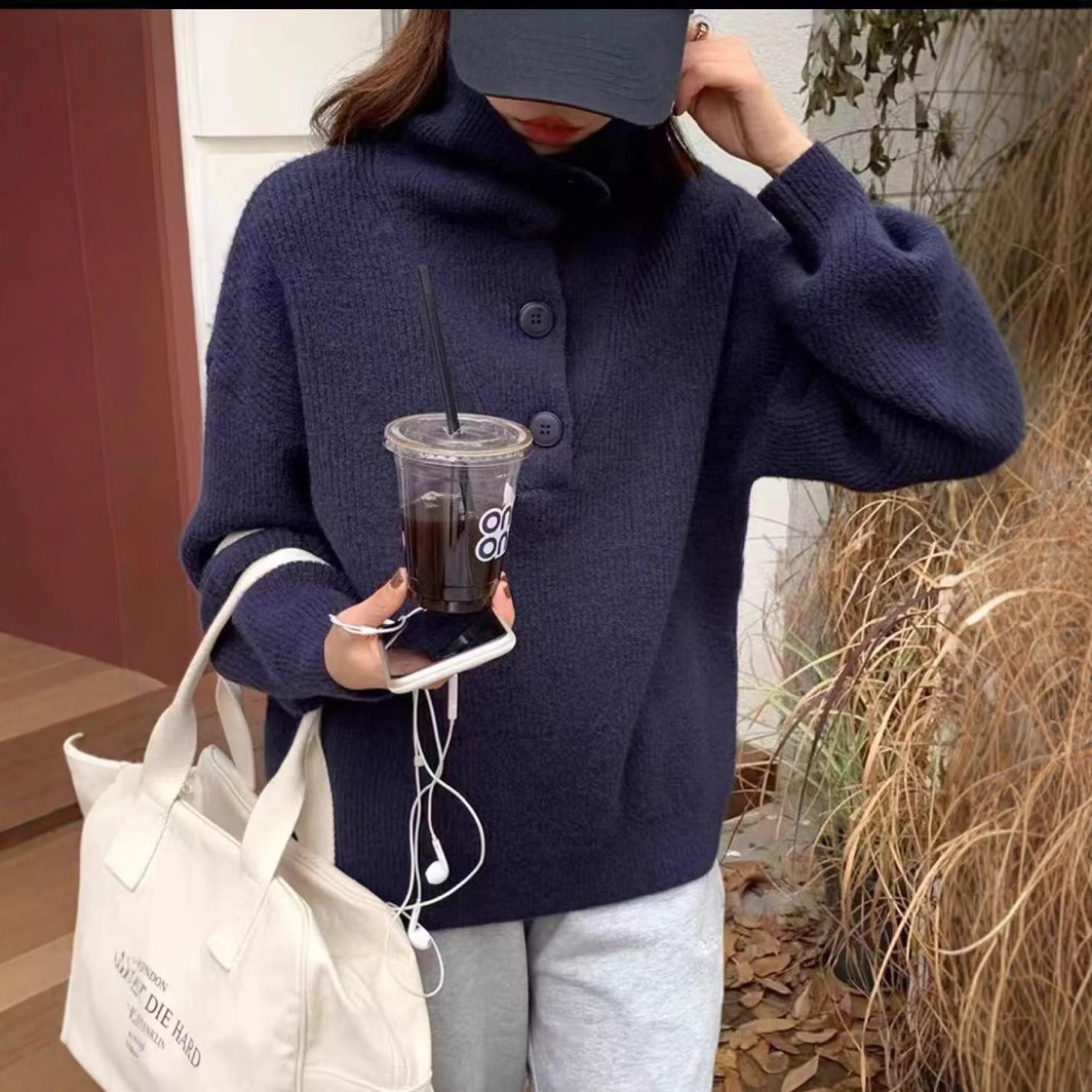 Suéter de moda de estilo suave popular de este año para mujer 2025 otoño e invierno nuevo top de reducción de edad súper atractivo image 3