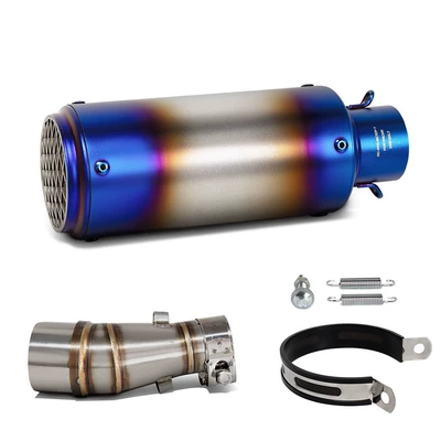 Motorcycle exhaust pipe, Pipe Modification Z250 Z300 Stainless - z250-middle-section-sc-burnt-blue-belt-net
