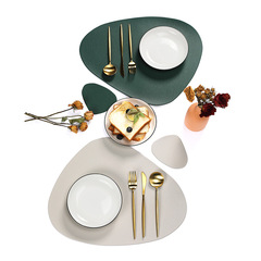 Leather-like European-style Instagram-inspired placemats, oil-resistant table mats, hotel Western-style cup mats, triangular heat-insulating mats, and cup mat sets.