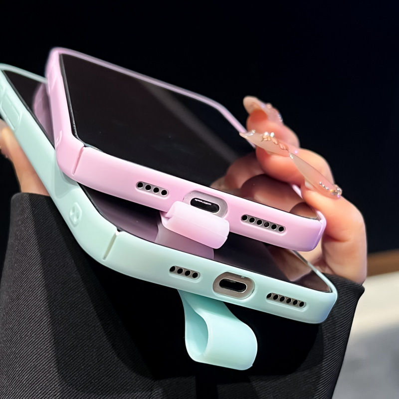 创意带挂绳适用iPhone17PROMAX马卡龙肤感磁吸手机壳苹果16防摔PC|undefined