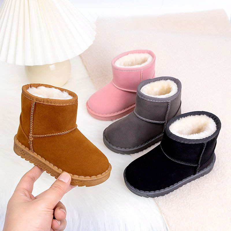 2026 Winter New Children's Shoes Baby Cotton Shoes with Fleece and Thickened Children's Snow Boots Warm and Non-Slip Cotton Boots for Boys and Girls