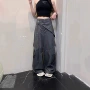 大码显瘦秋季拖地阔腿裤