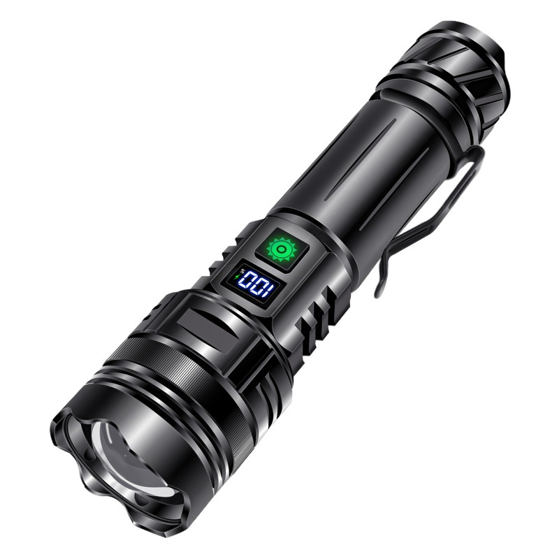 Tiktok Venta caliente nuevo blanco láser Super brillante linterna portátil prevención de inundaciones emergencia autodefensa linterna al aire libre entrega de una sola pieza