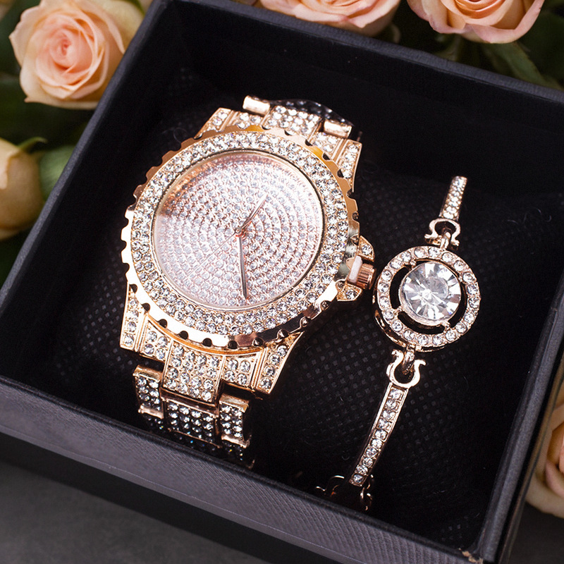 Diamante reloj de pulsera de moda set pulsera de las señoras relojes de las mujeres