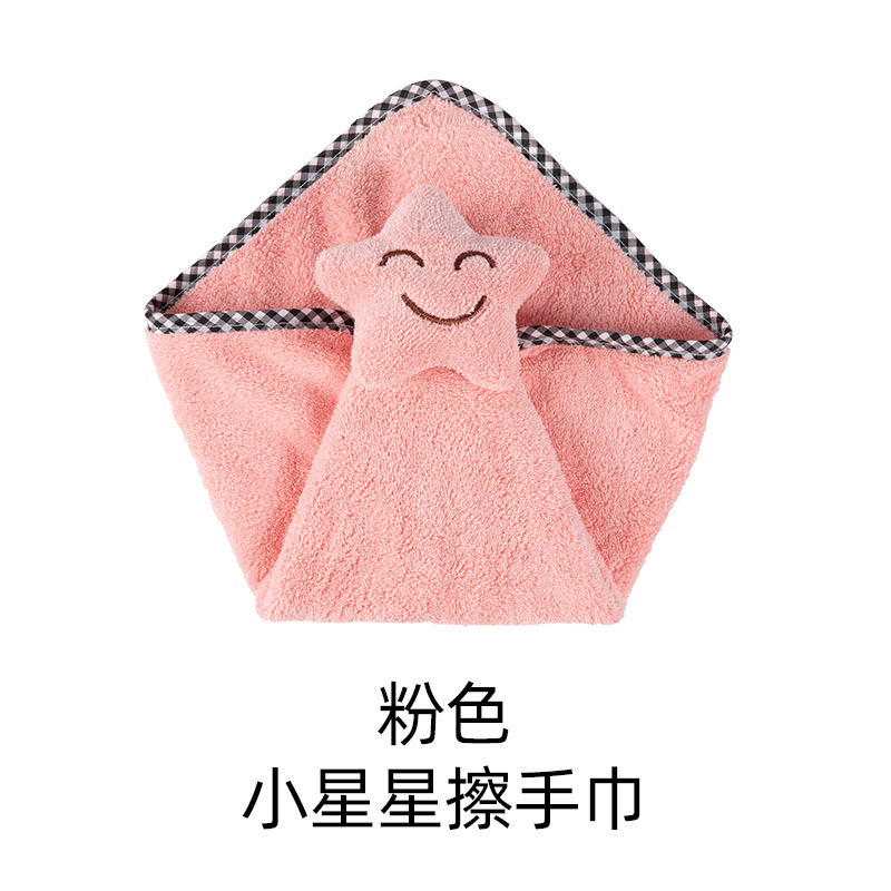 Toalla de mano al por mayor de fábrica colgando fuerte absorbente hogar lindo coral polar Corea del Sur Toalla de mano para mujeres