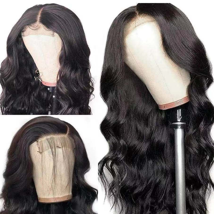 Transfronterizo nueva moda europea y americana de fibra química sombrero negro de las mujeres de longitud media Pelo Rizado de onda grande multi-color opcional