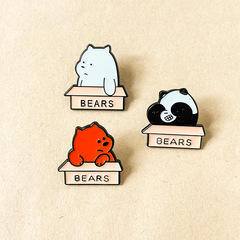 Small Panda Brooch for Men and Women, Cute Japanese Couple Badges, Instagram Trendy Personalized Decorative Pins, Book Bag Accessories