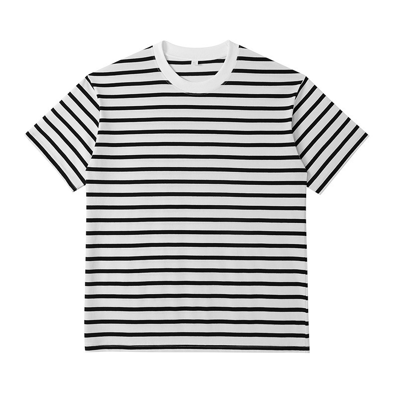 Round Neck Striped T-Shirt for Men, Summer Loose Fit, Versatile and Comfortable, Couple Style, Fashionable Top, Ralph Lauren Jacket Round Neck Striped T-Shirt for Men, Summer Loose Fit, Versatile and Comfortable, Couple Style, Fashionable Top, Ralph Lauren Jacket