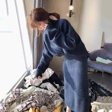 欧洲站2025年秋冬新款高级感时尚休闲毛衣套装裙小洋装针织两件套