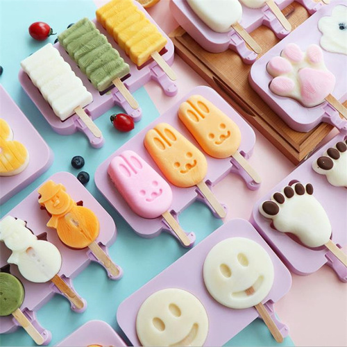 Household homemade silicone ice cream mold popsicle popsicle box ice cream maker with stick and lid factory direct sale