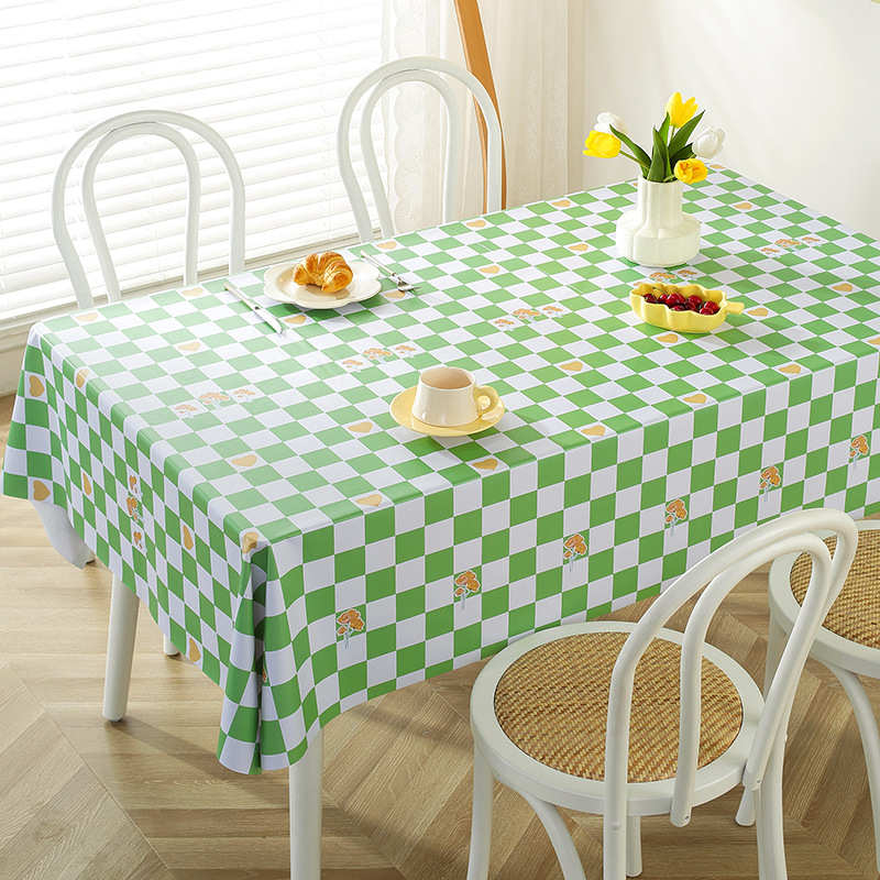 Tablecloth PVC waterproof oil-proof ins style chessboard grid kindergarten student desk picnic table mat coffee table table table tablecloth