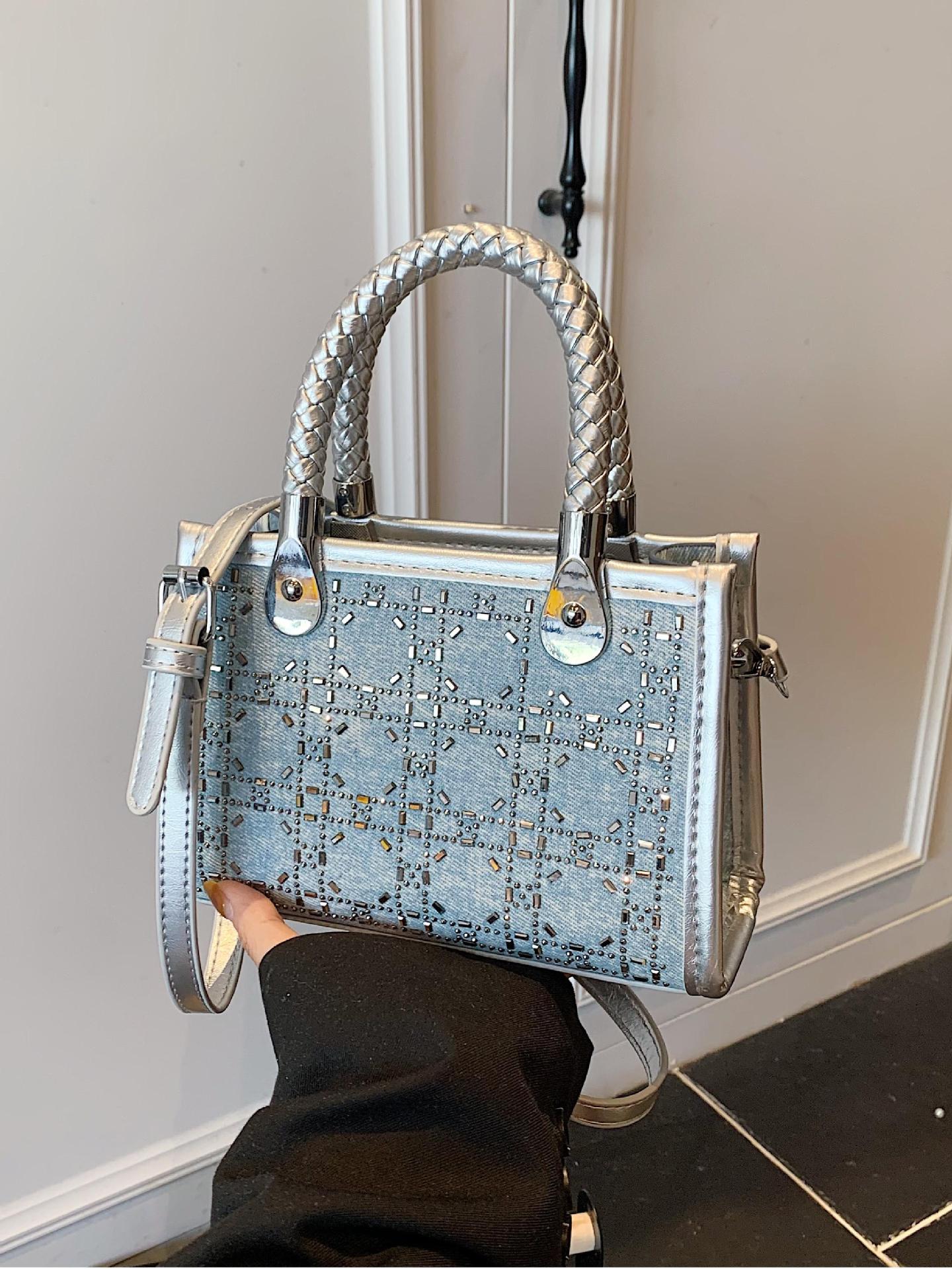 Tendencia extranjera bolso de mano para mujeres 2025 nuevo popular bolso de hombro universal de alto nivel bolso de diamante