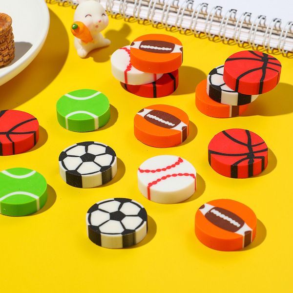 creative football basketball eraser