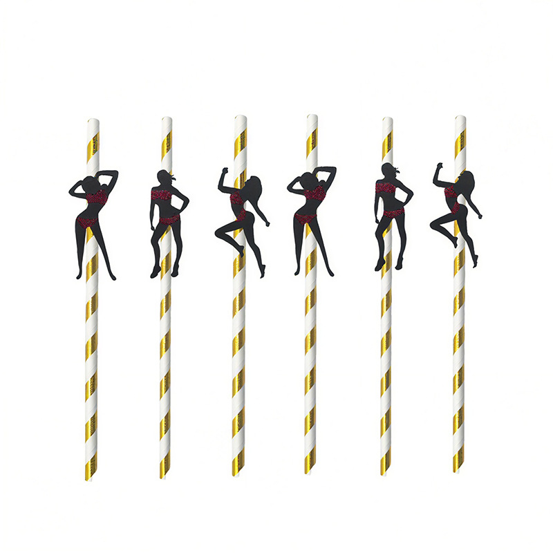 Amazon desechable solo partido paja de papel postre pastel decoración deportes fitness muscle hombres forma paja