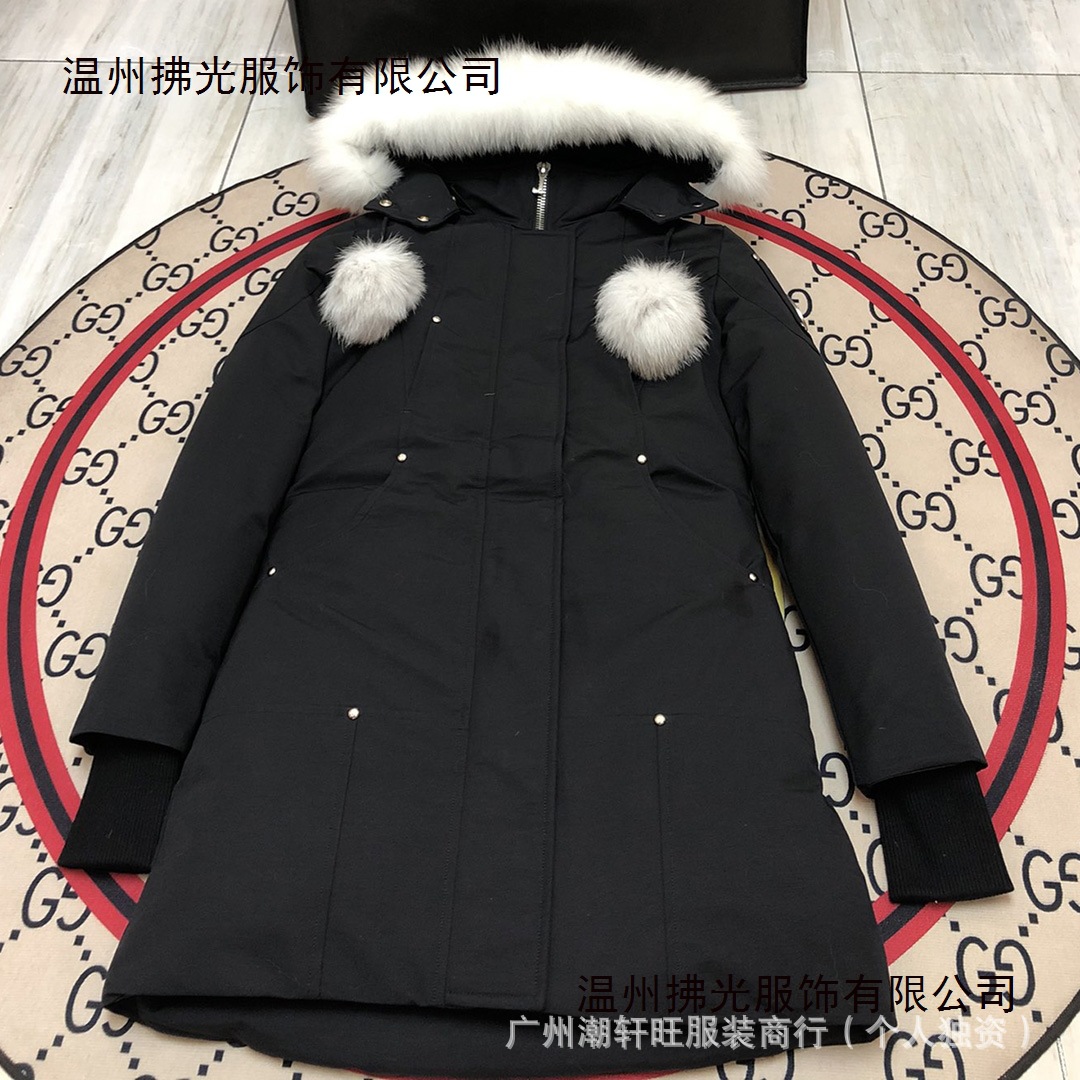 跨境 Mose #01 Women Fox Fur Hooded Bomber Down Jacket