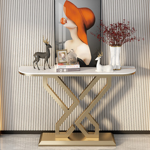 Light Luxury Italian Rock Board Entrance Entrance Table Modern Simple Aisle Wall Living Room Corridor Creative End View Entrance Table