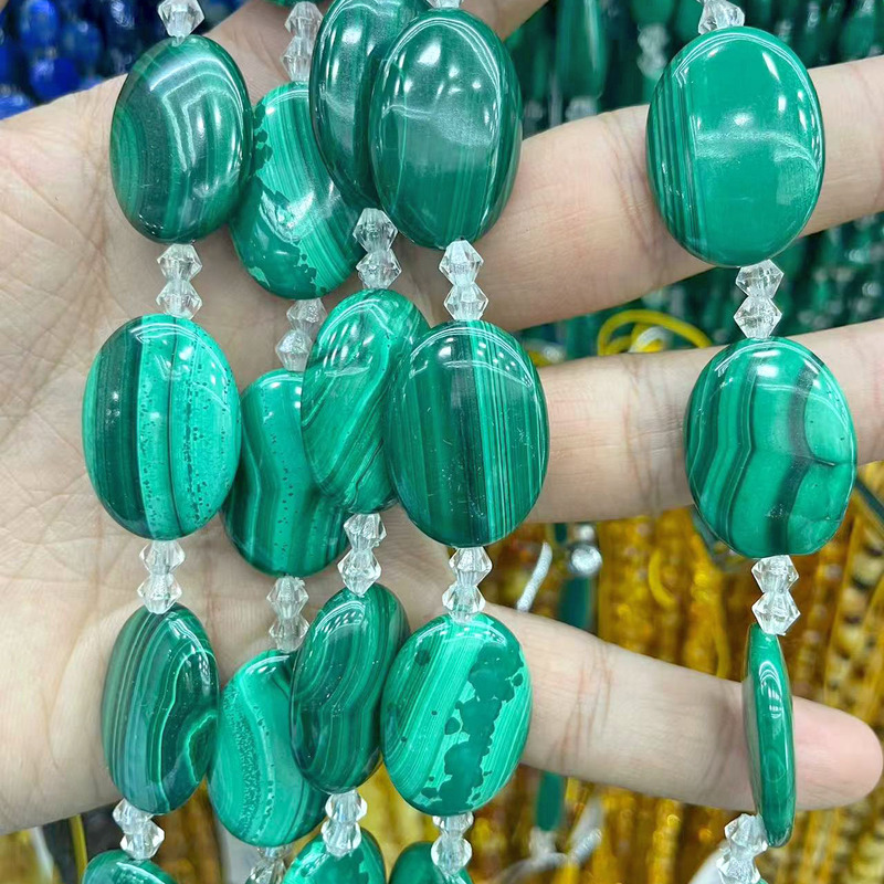 纯天然精品天然孔雀石管珠算盘珠旦形散珠半成品手工DIY手链饰品|undefined