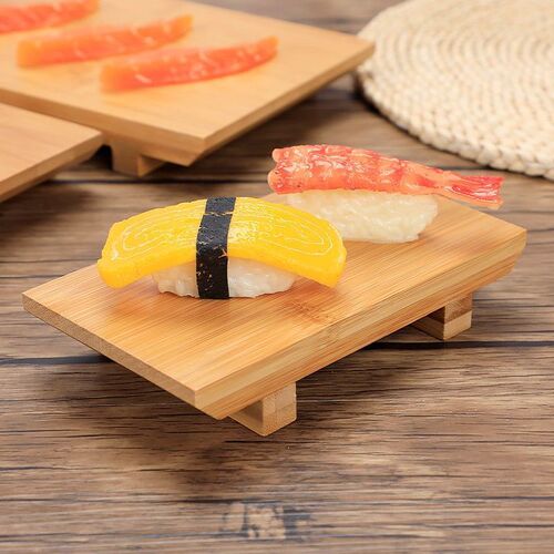 Japanese solid wood creative hot pot tableware flat dinner plate sushi plate rectangular wooden beef barbecue dinner plate