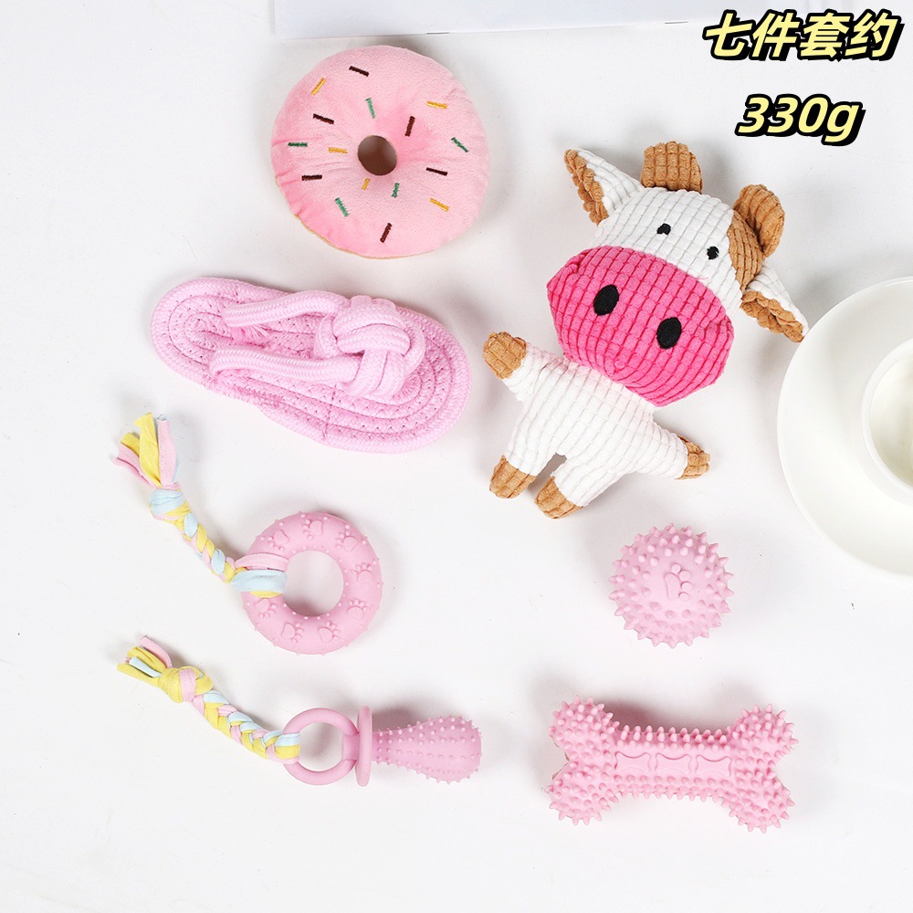 Amazon venta caliente juego de juguetes de mascotas resistente a la mordida juguetes de cuerda de algodón de molienda de dientes cuerda de limpieza de dientes juguetes de perros al por mayor