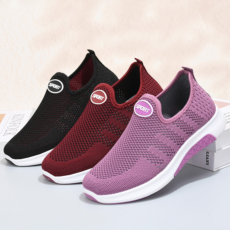 Old Beijing Cloth Shoes, Women's Shoes, Summer Mesh Shoes, Spring & Fall Soft Soles, Lightweight and Breathable Slip-On Shoes for Middle-Aged and Elderly Mothers