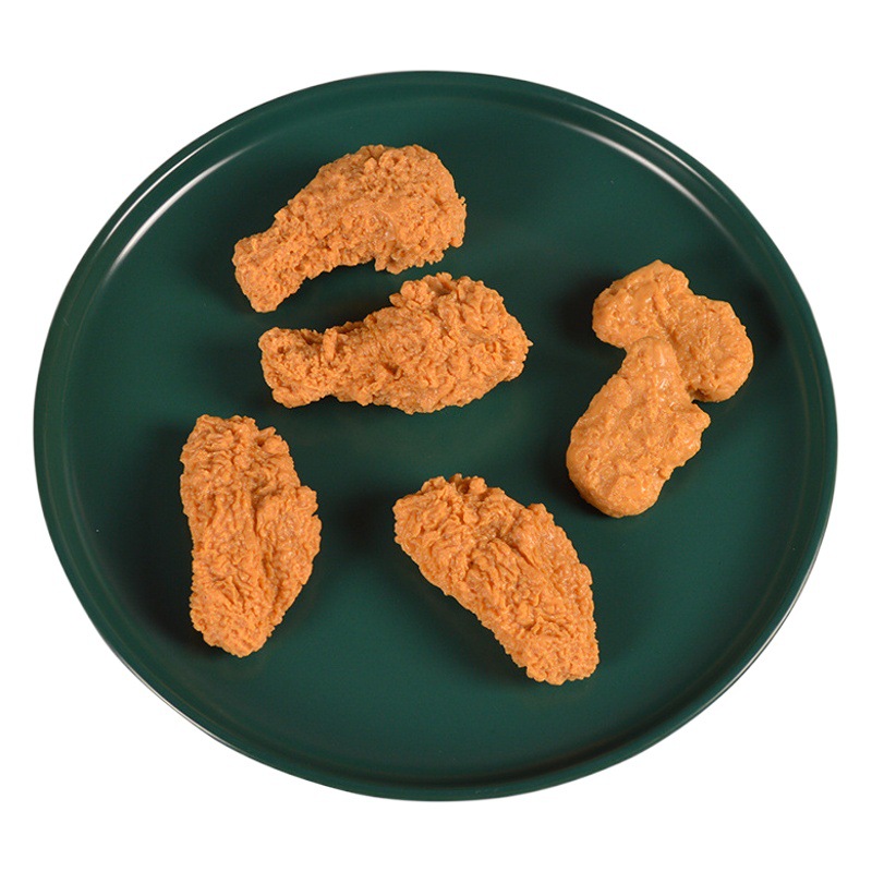 Simulación modelo de comida KFC pollo pierna alas de pollo chips alas de pollo comida y jugar pollo frito llavero colgante