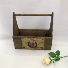 欧式复古zakka木质花盆园艺贴麻布木质多肉花盆桌面盆栽创意摆件