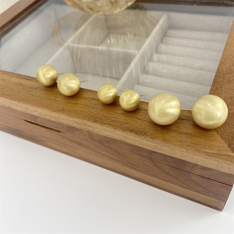 Simple Style Round Copper Plating Ear Studs 1 Pair