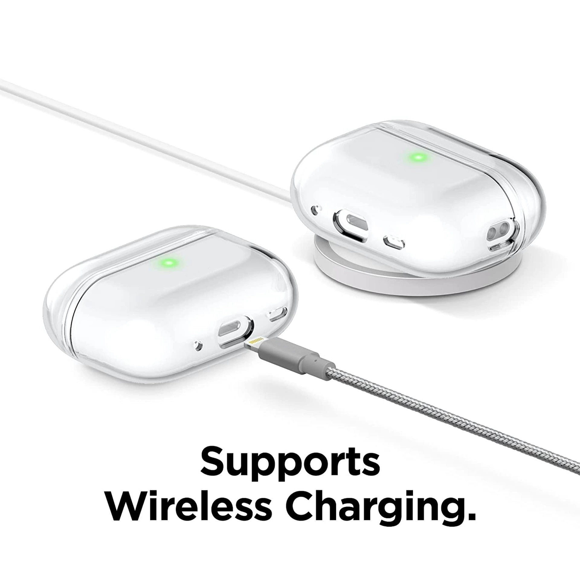 Защитный чехол (Apple) AirPods Pro 2 — TPU-накладка с интегрированной карабиной, прозрачные цвета