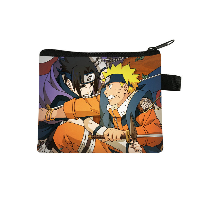 Nuevo Naruto niños monedero estudiante tendencia auricular moda bolsa de almacenamiento tendencia cremallera titular de la tarjeta al por mayor
