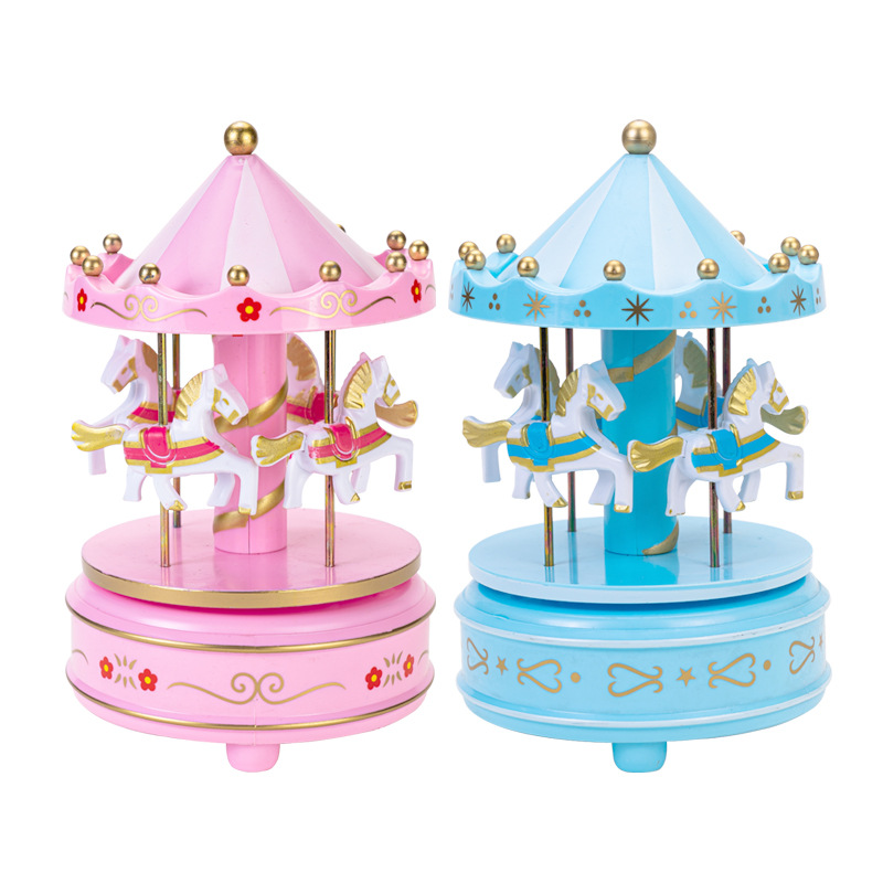 Carousel caja de música pastel de cumpleaños decoración niños niña corazón fiesta de cumpleaños regalo niña juguete