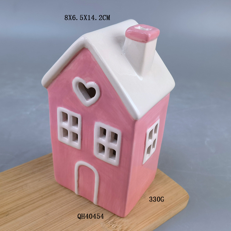 Cerámica europea y americana cuidadosamente seleccionada, decoración del hogar navideño, decoración creativa, venta al por mayor transfronteriza, casa hueca LED